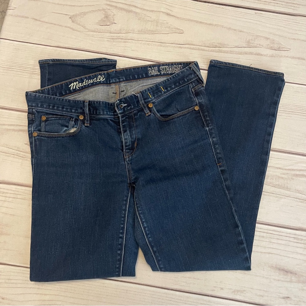 Madewell Dark Blue Straight Leg Jeans
